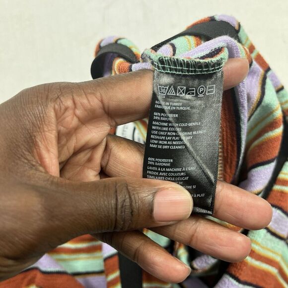 Urban Outfitters Pants Rainbow Stripe Wide Leg Lounge High Waist Festival Small - Picture 10 of 12